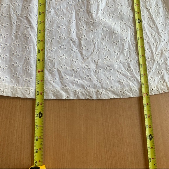 1. STATE Women's Size 8 Off White Eyelet Adjustable Spaghetti Straps Mini Dress - Picture 12 of 14